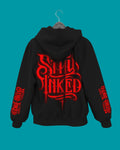 Zip Hood Stay Inked Red Letters